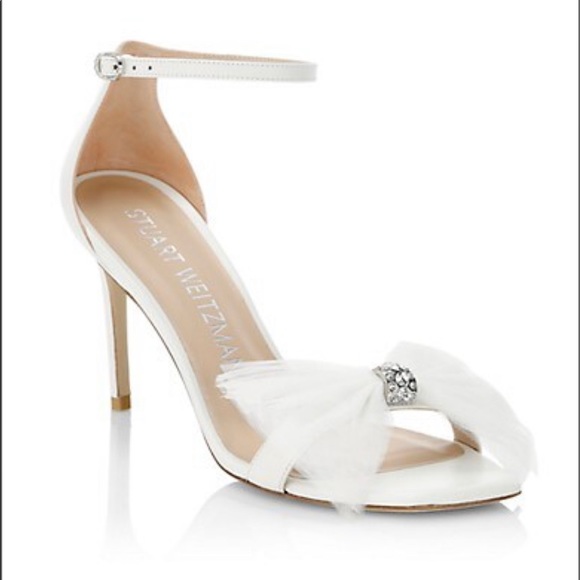 Stuart Weitzman Bow High-Heel Sandals Wedding Shoes - Picture 1 of 4